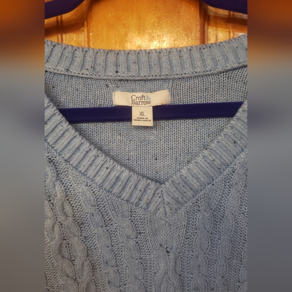 Light blue cable knit sweater